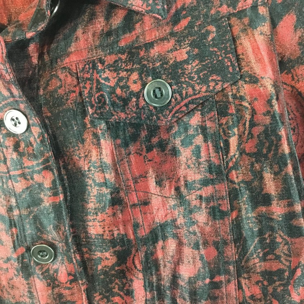 Ruby Rd Paisly Print Button Down Jacket Size 10 - image 3